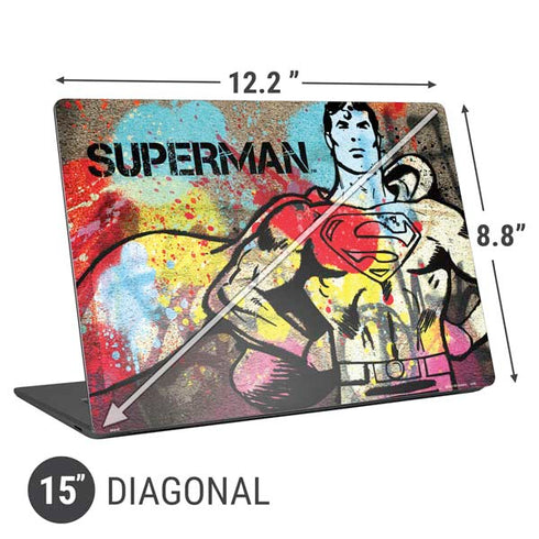 DC Comics Superman Color Splatter Universal Laptop 15in (12.2 x 8.8in) Skin